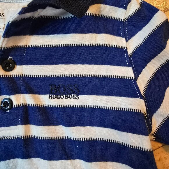 Hugo Boss Toddler Polo Shirt | Size 2T / EU 86 Blue & White Stripes - Picture 10 of 15
